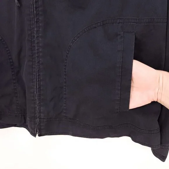 Weekend Max Mara Full Zip Hoodie Jacket Size 12 Black Pockets Drawstring - Picture 7 of 15